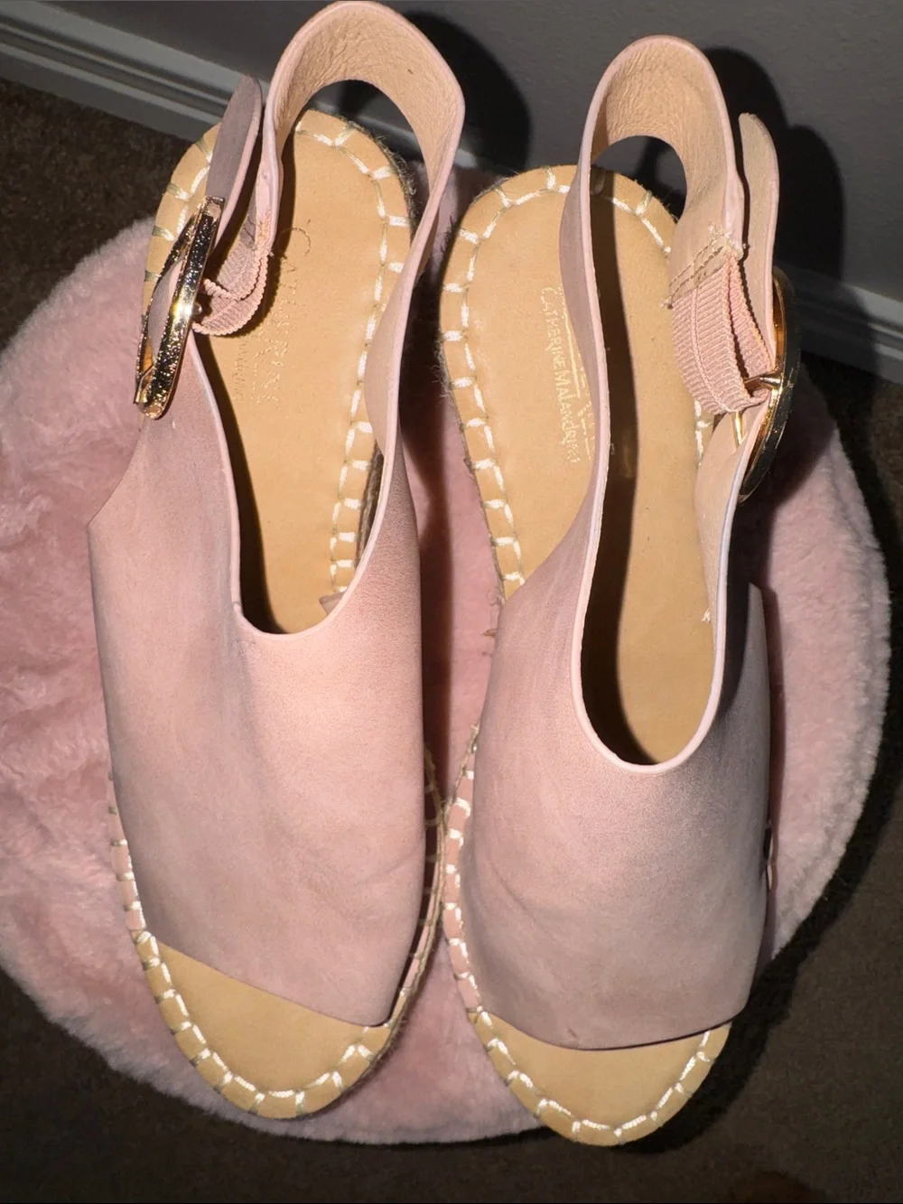 Catherine Malandrino Blush Pink Slingback Espadrille Sandals